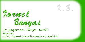 kornel banyai business card