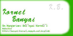 kornel banyai business card